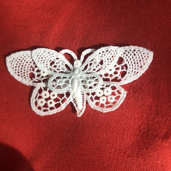Pair (2) of Vintage Lace Butterfly Brooches